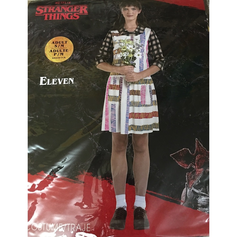 Stranger Things Eleven Cosplay Costume Dress Retro Adult S/M Halloween Party NIP